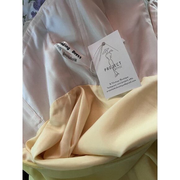 Repro 50s Embellished Corset Chiffon Maxi Fit + Flare Dress Formal Gown Small - Picture 8 of 11